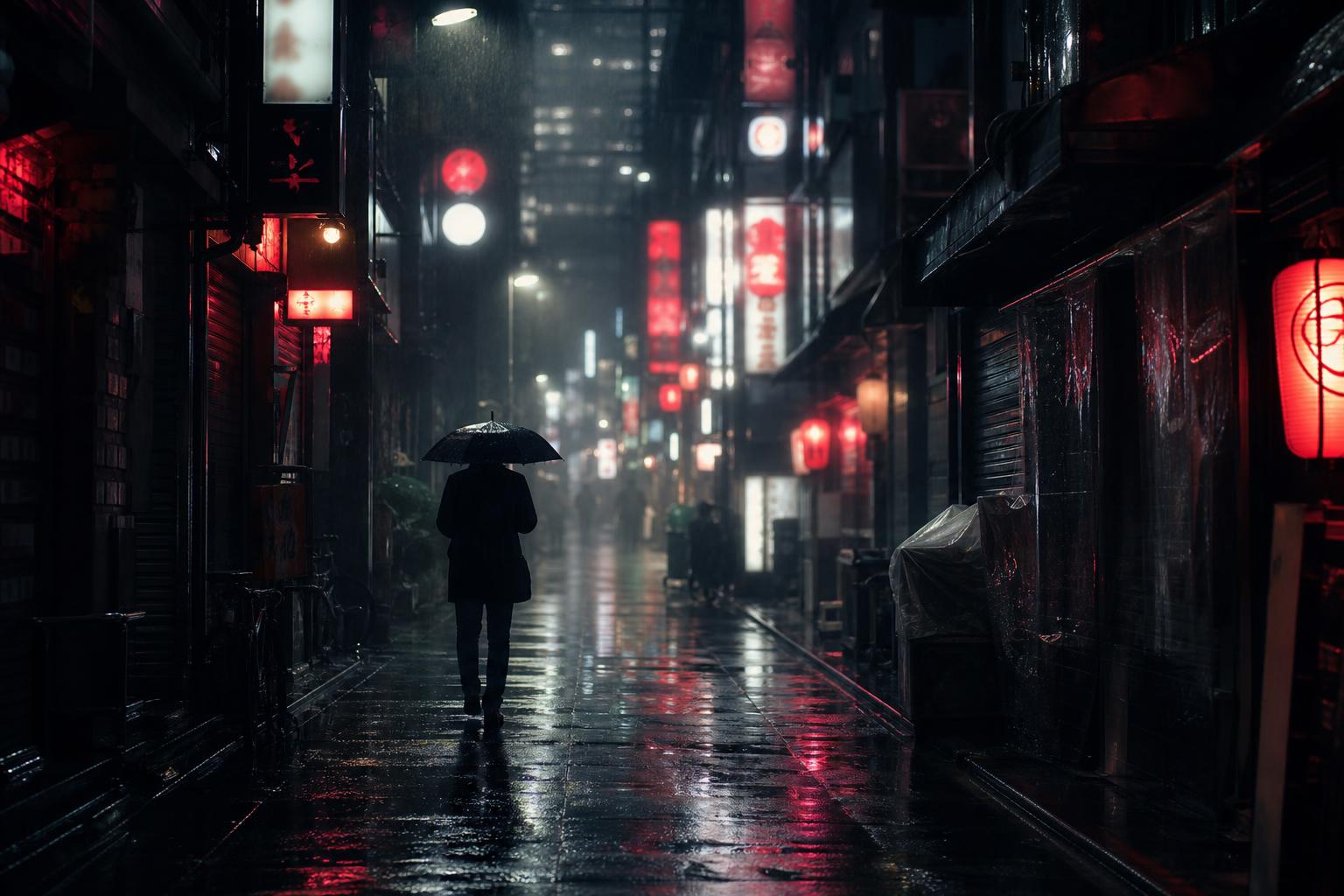 Tokyo cityscape at dusk, neon and architecture